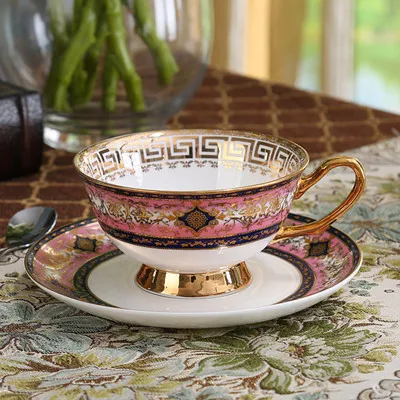 Европейская винтажная кофейная чашка блюдце наборы костяной фарфор английский