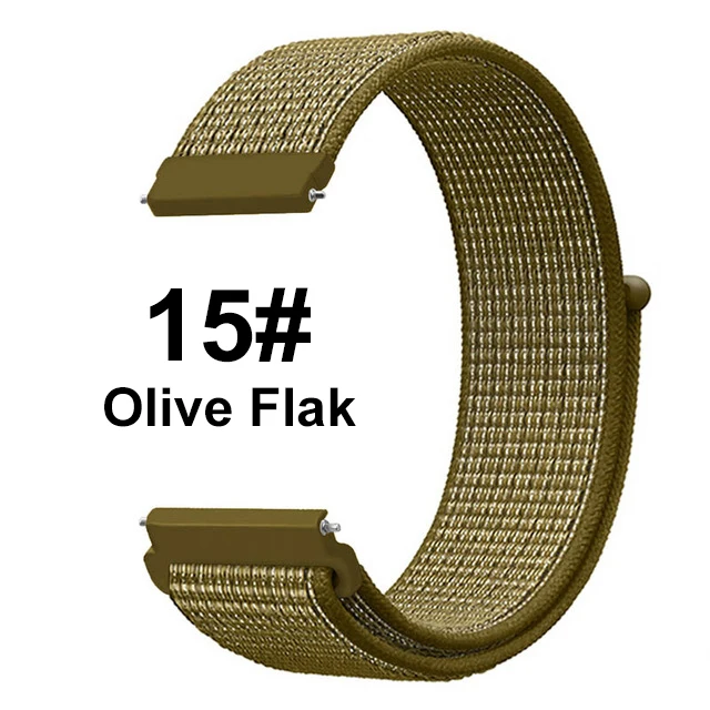 Olive Flak UEBN 20 мм 22 мм нейлоновый спортивный ремешок для Garmin Vivoactive 3 4 Venu/GarminMove/Forerunner 245 645 ремешок для наручных часов - Цвет ремешка: Olive Flak