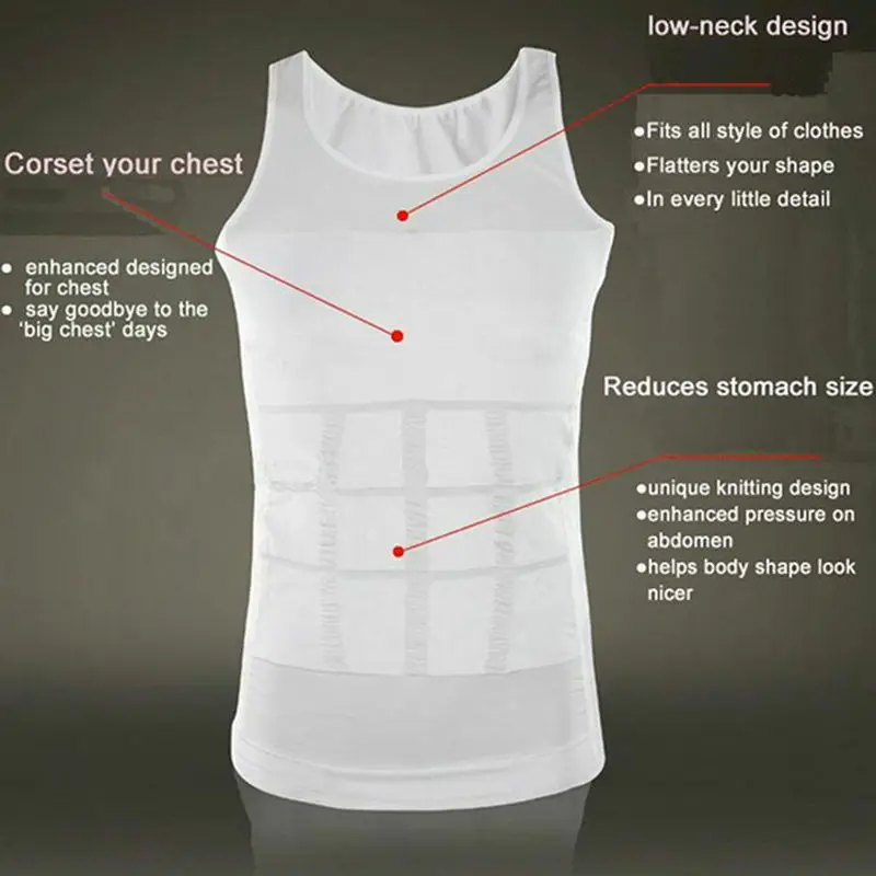 

Hirigin Slimming Body Shaper Tummy Shaper Vest Shirt For Men Slimming Underwear Corset Slim Waist Cincher Men Bodysuit Dropship