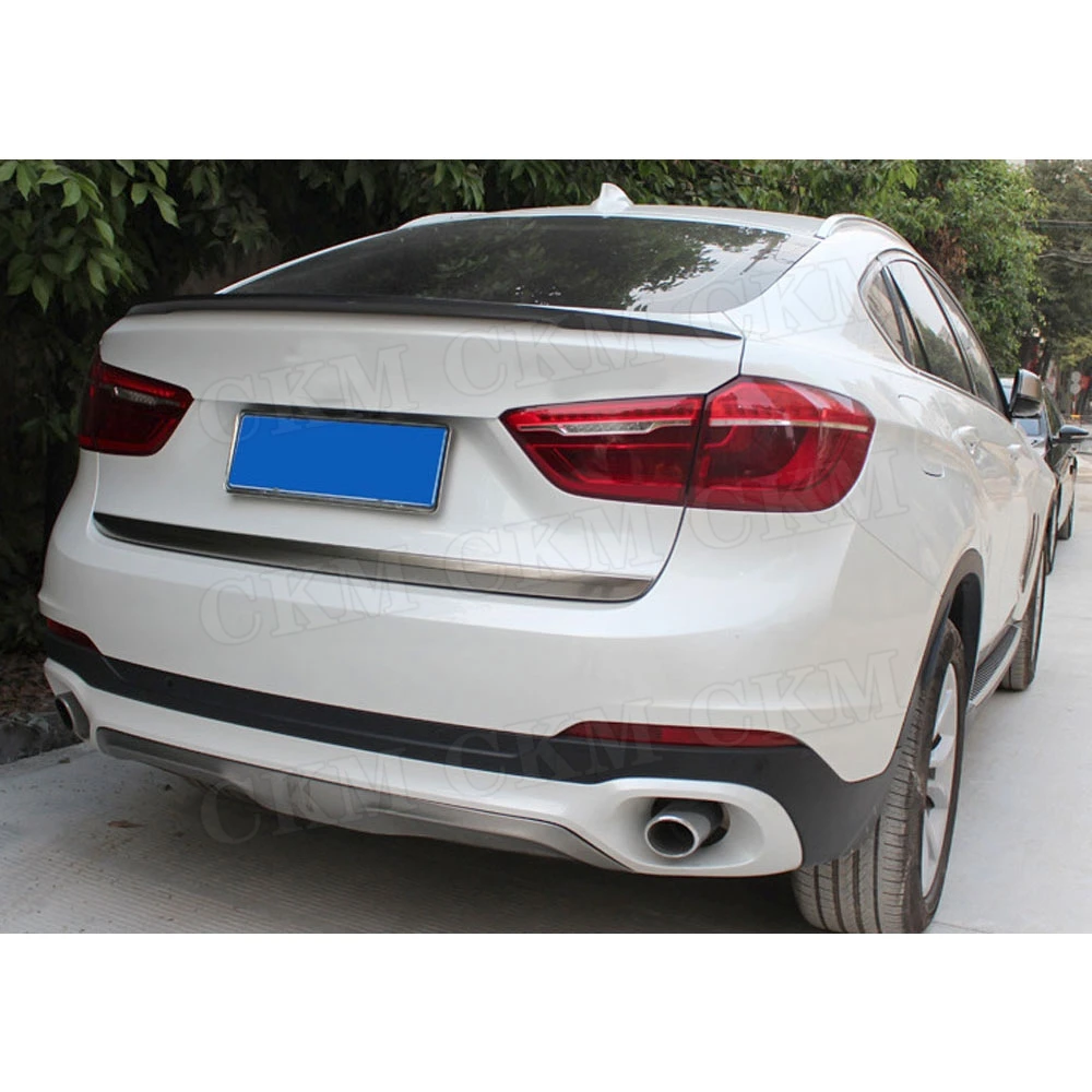 Углеродного волокна Задняя накладка на багажник крылья для BMW X6 E71 F16 спойлер 2008 2018