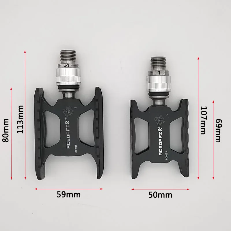 

2 size ultralight 158g bicycle pedal for Brompton bike black/silver color aluminum + titanium axis 1pair
