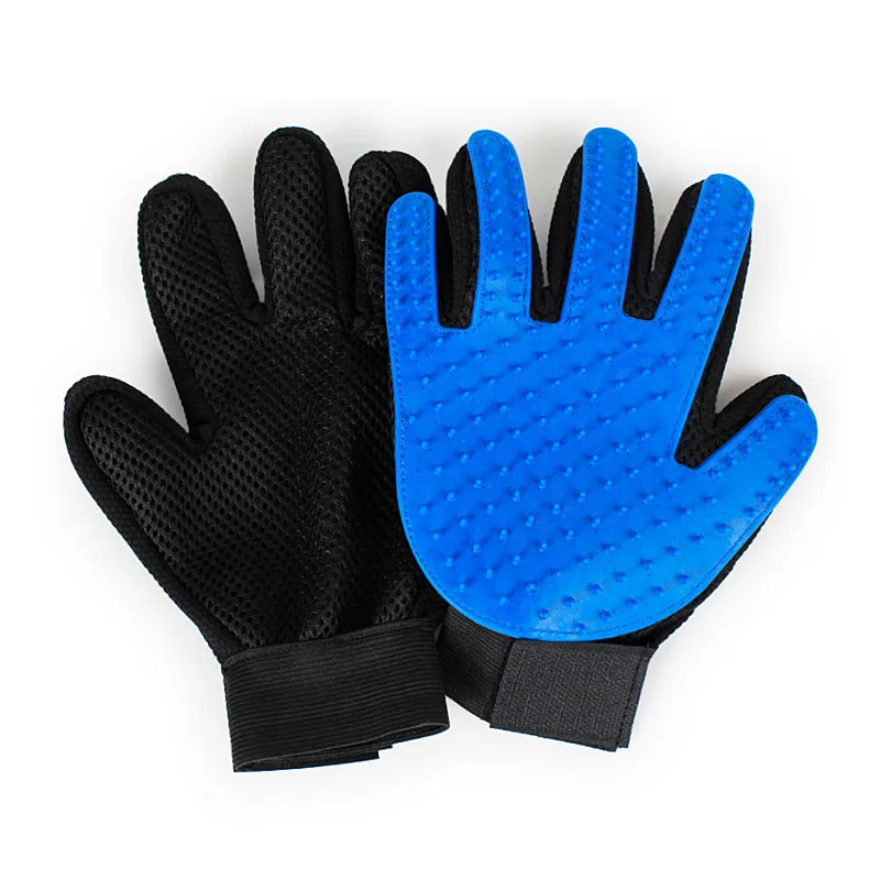

Dog Pet Grooming Glove Silicone Cats Brush Comb Deshedding Hair Gloves Dogs Bath Cleaning Supplies Animal Combs by Dog Combs