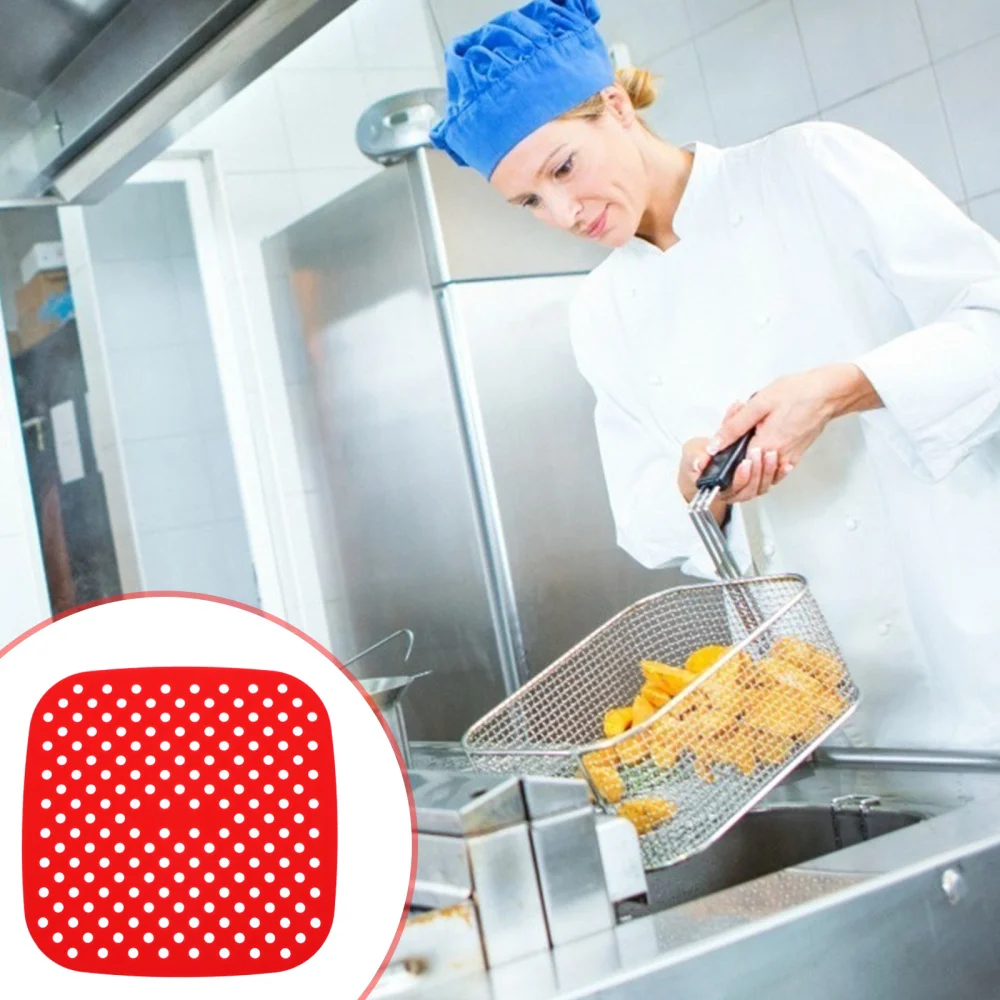 

1Pc Air Fryer Liner Non-Stick Silicone Mat Perforated Baking Pad Kitchen Gadget