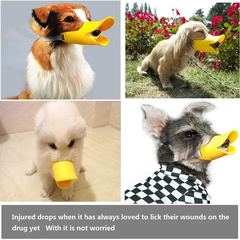 @ HE уточка силиконовая наморда для собаки Милая утка дизайн рта намордник против