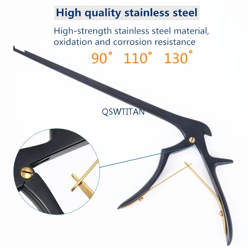 Rongeur-Instrumento ortop&eacute;dico para veterinaria, instrumento negro de 130 grados de acero inoxidable largo de 230mm-2