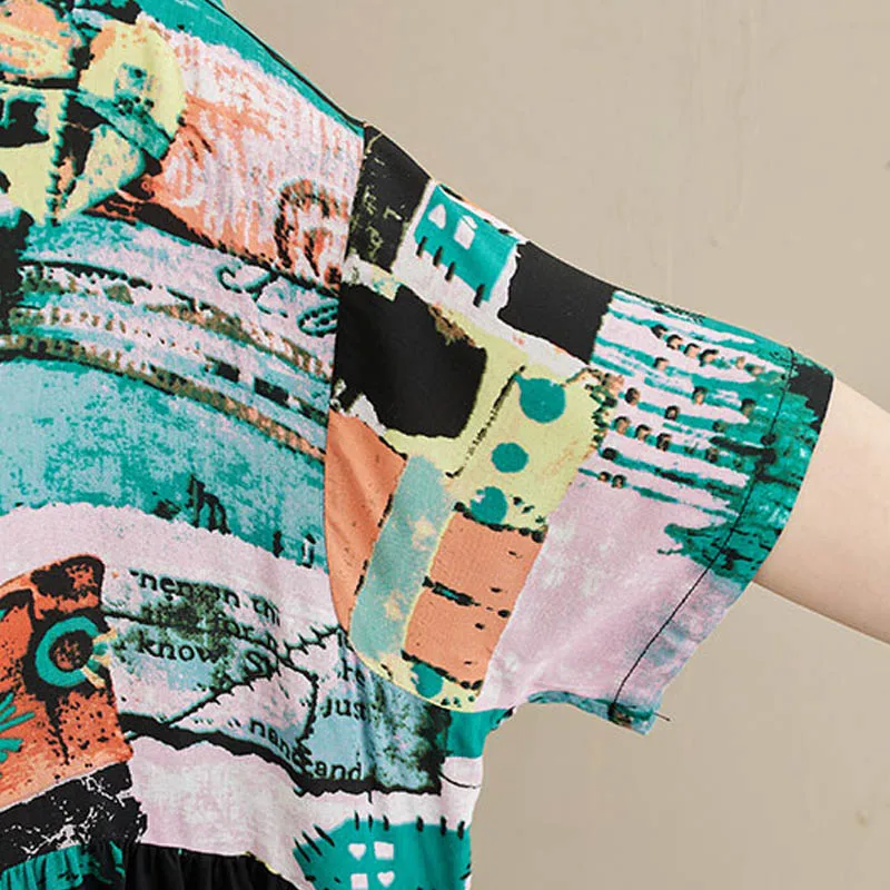 

Plus Size 4XL 5XL 6XL Cotton Linen Dresses For Women 2021 Summer Fashion Floral Print Dress Female Long Maxi Dress Sundress Lady