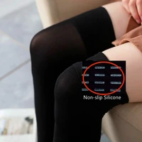 2021 non slip silicone stockings sexy fashion breathable thigh high comfortable over knee stocking soft velvet wide tube hosiery