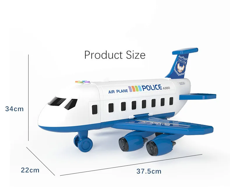 

Deformation Music Simulation Track Inertia Multi-function Toy Aircraft Simulation Track Passenger Plane Airliner Toy Car