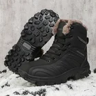 Мужские Водонепроницаемые ботинки на плоской подошве, коричневые повседневные ботильоны из хлопка, нескользящая обувь для походов, обувь для зимы, 2021