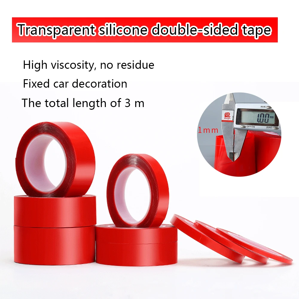 

Double Sided Tapes Silica Gel Self Adhesive 1mm Super Transparent Traceless Double-sided Tape for Kitchen Home Car Multiple Uses