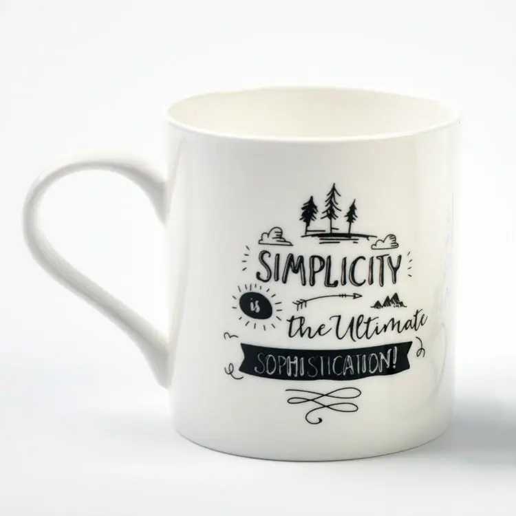 Безопасность пищевых продуктов Керамическая кружка 350мл Простой стиль белого