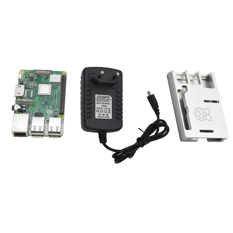 3 в 1 для Raspberry Pi 3 Model B+(плюс)+ ЧПУ Алюминий чехол+ 5V 3A Мощность адаптер Наборы штепсельная вилка европейского стандарта