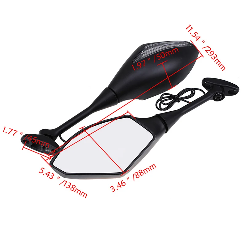 Светодиодные мотоциклетные зеркала POSSBAY сигналы поворота боковые мотоциклетное