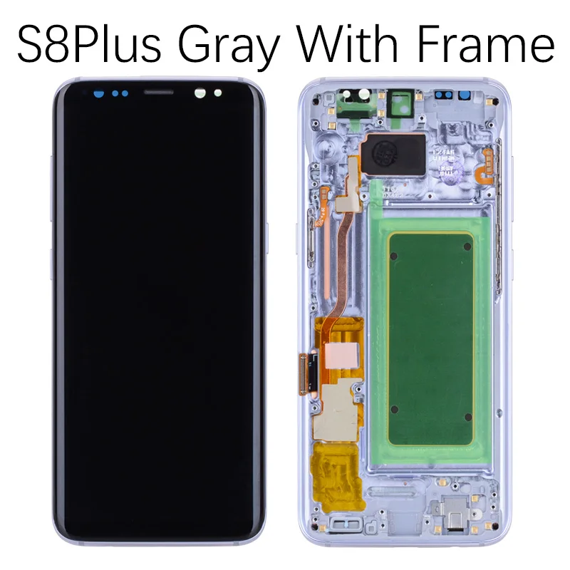 Oригинал AMOLED для самсунг S8 LCD дисплей сенсорный экран планшета замена для SAMSUNG GALAXY S8 плюс дисплей SAMSUNG S8 экран - Цвет: S8P Gray Frame