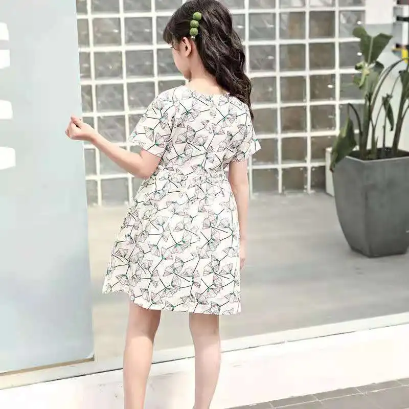 

Fanan pure cotton children's clothing girls dress summer 2021 new medium and small children's print dress 3-13 years old