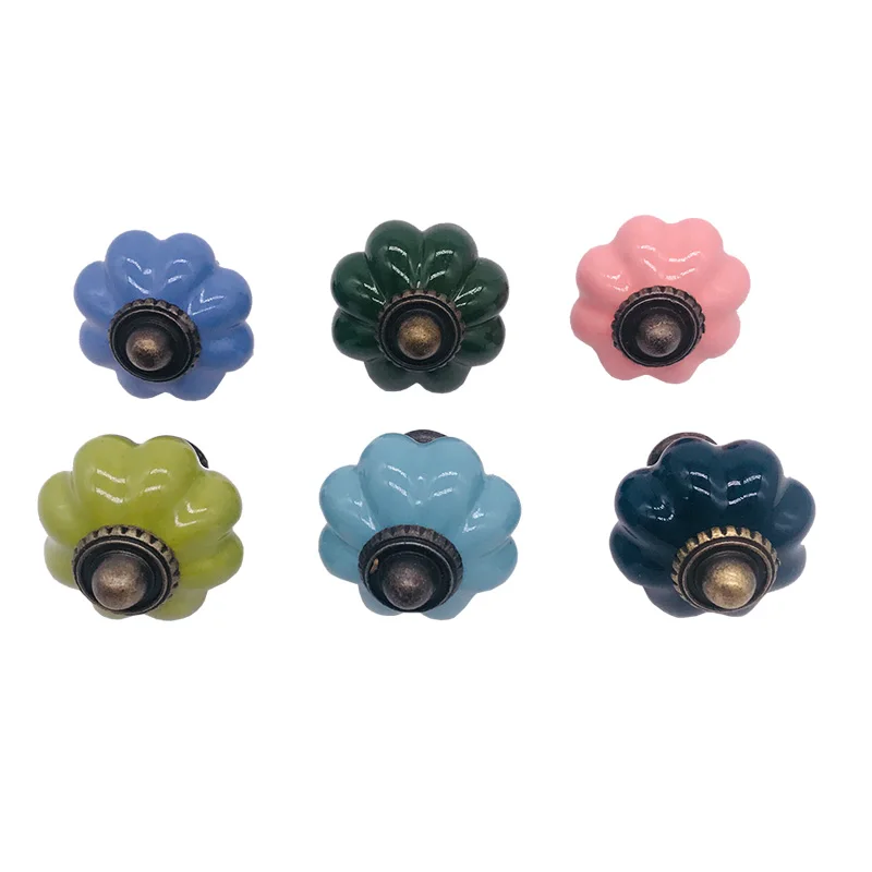 1x Ретро винтажная Тыква керамическая ручка выдвижного ящика Ручка для дверей