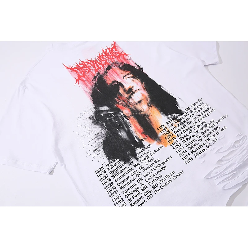 Футболки с ужасным принтом для скейтборда повседневные Модные уличные футболки