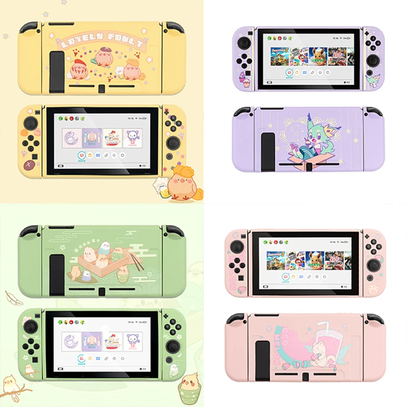 Cute Purple Pink Blue Green Soft TPU Skin Protective Case for Nintendo Switch NS Console Joy-Con Controller Housing Shell Cover |