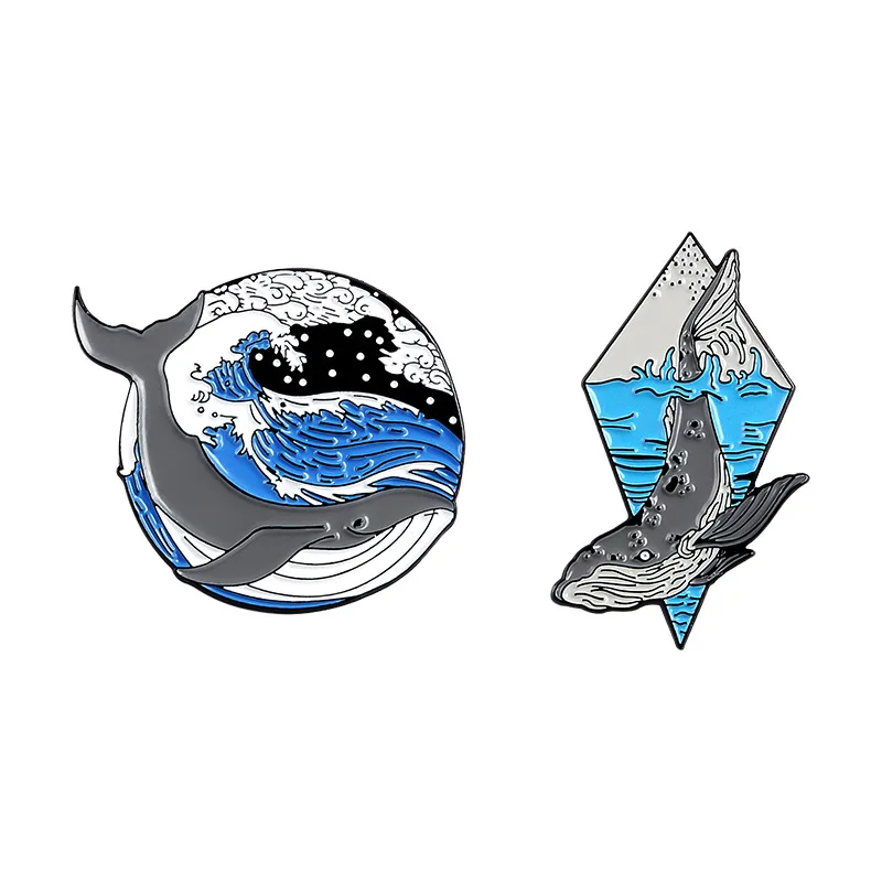 

Women's Brooches Cartoon Whale Enamel Pins Cute Brooches Bag Lapel Pin Metal Gift For Friends Trendy Accessory Men Badges Unisex