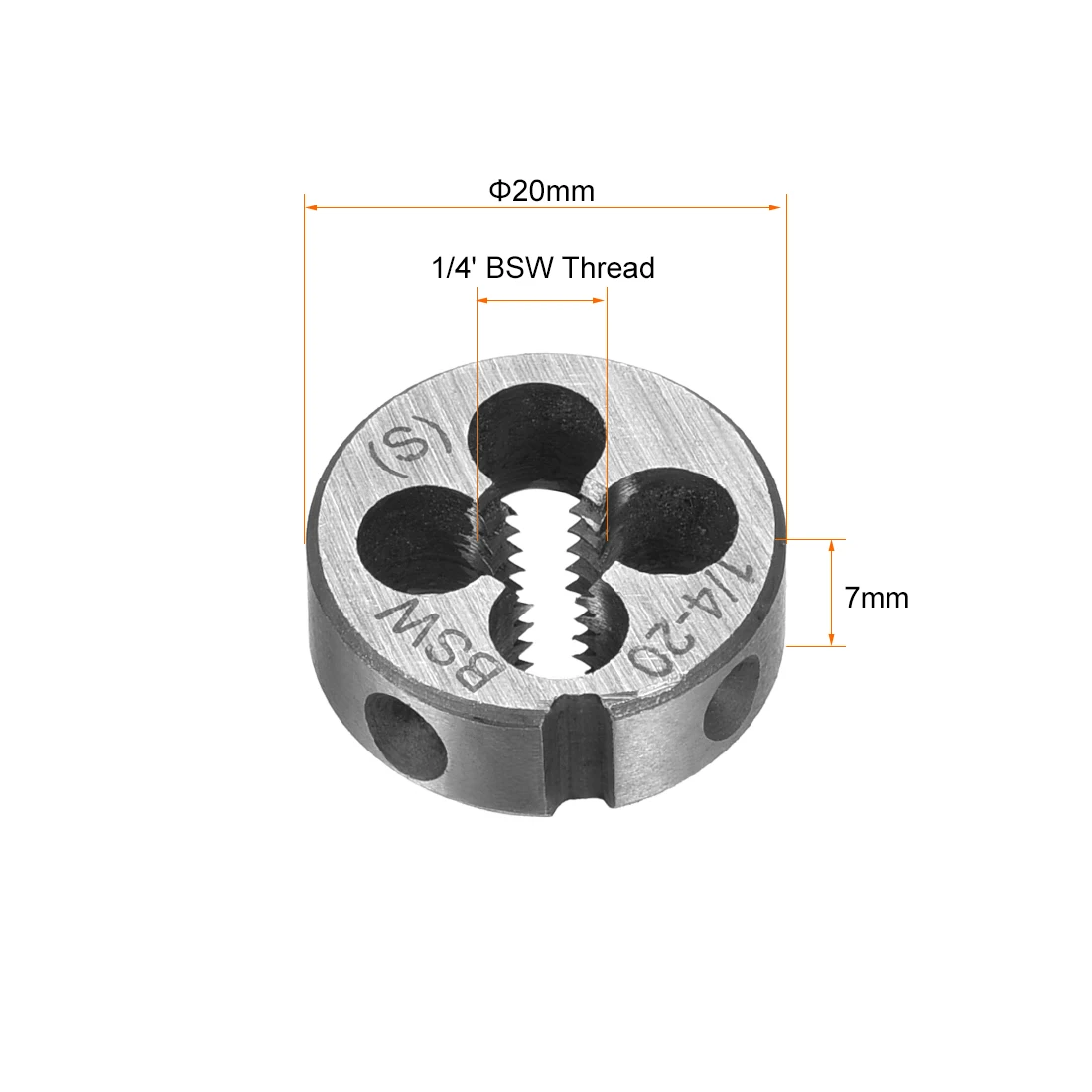 

uxcell 20mm Outside Dia 7mm Thickness 1/4 BSW Round Thread Die Hand Tool 1Pcs