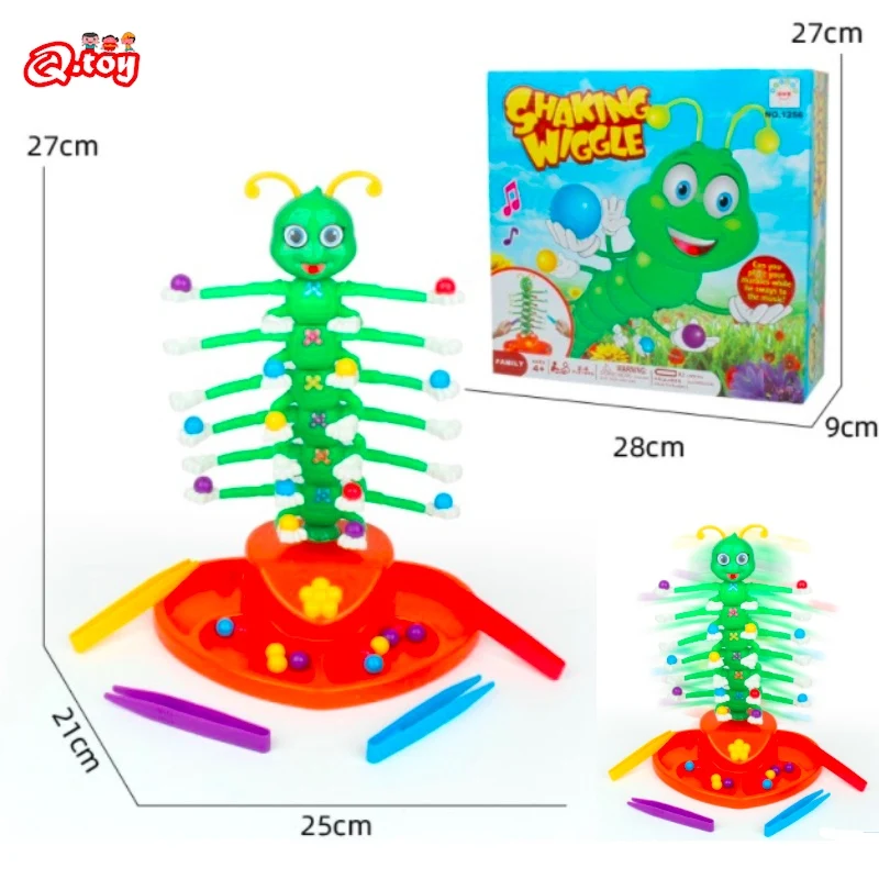 Гигантская Вибрирующая подвижная качель Электронная зеленая улыбка гусеница
