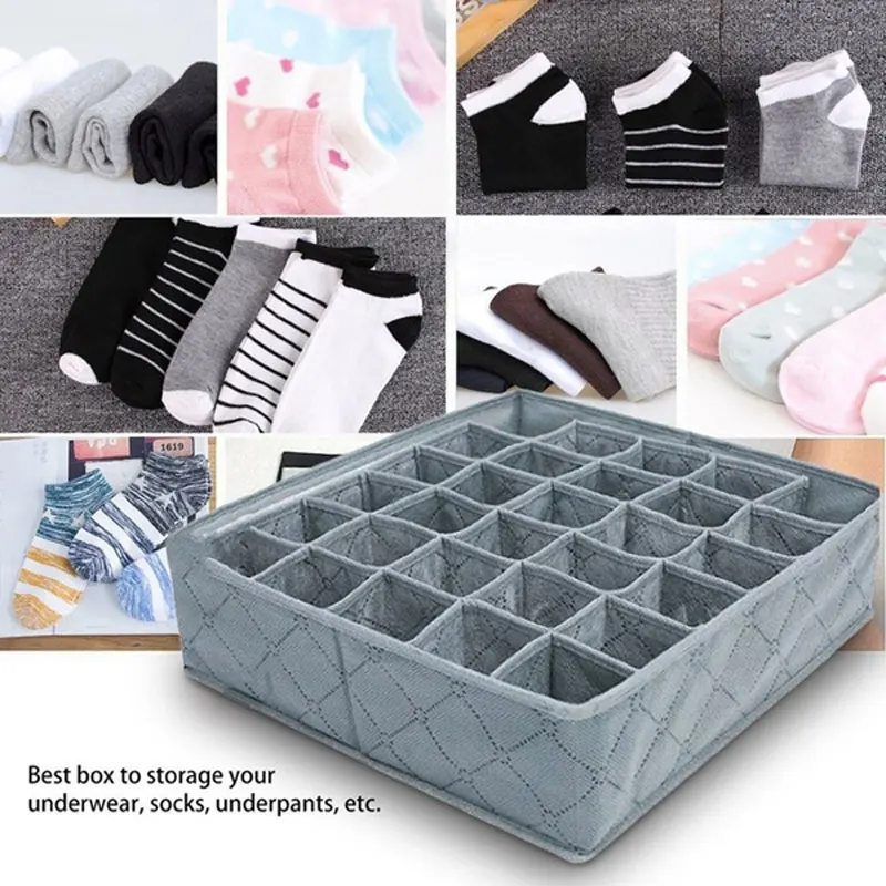 

30 Grids Underwear Socks Organizer For Home Separated Underwear Storage Box Bra Organizer Foldable Drawer Wardrobe Organizer