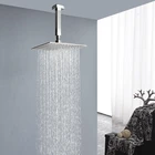 Насадка для тропического душа из матовой нержавеющей стали, потолочное крепление для ванной комнаты, настенное крепление, 81012 дюймов, круглая или квадратная верхняя насадка для душа