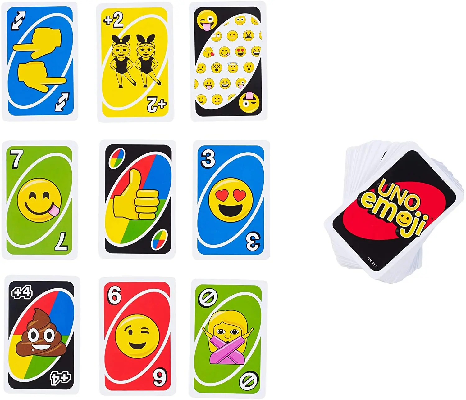 Mattel Games UNO Emoji многопользовательские Вечерние игры для отдыха семейный покер