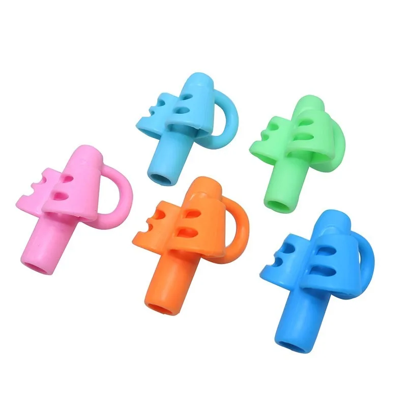 

5 Pcs Three fingers silicone pen grip Student stationery teaching equipment silicone pen holder Child writing correction
