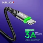 USB-кабель USB Type-C со светодиодной подсветкой, 3 А, 2 м