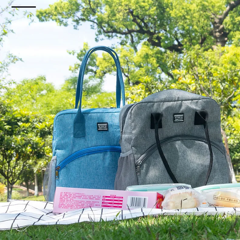

Portable Lunch Bag Thermal Insulated Cooler Bag Picnic Food Storage Bags Shoulder Lunch Box Tote Travel Picnic Handbag Camping