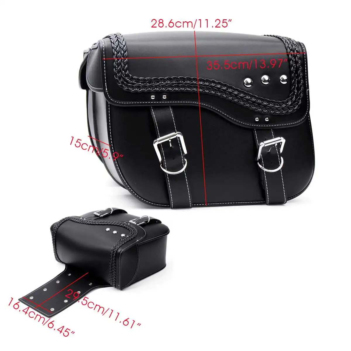 

Universal Motorcycle Saddlebags Motocross Scooter Bike Side Tool Bags Waterproof Luggage Storage Pouch PU Leather Saddle Bags