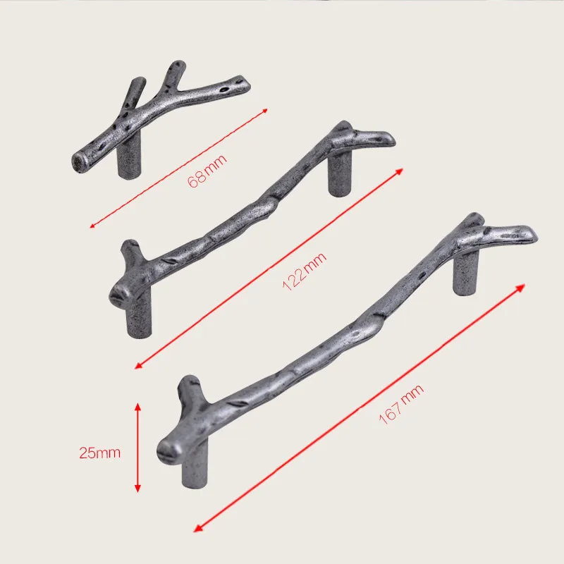 

Korean personality branch handle American black handle European modern minimalist wardrobe door handle furniture hardware