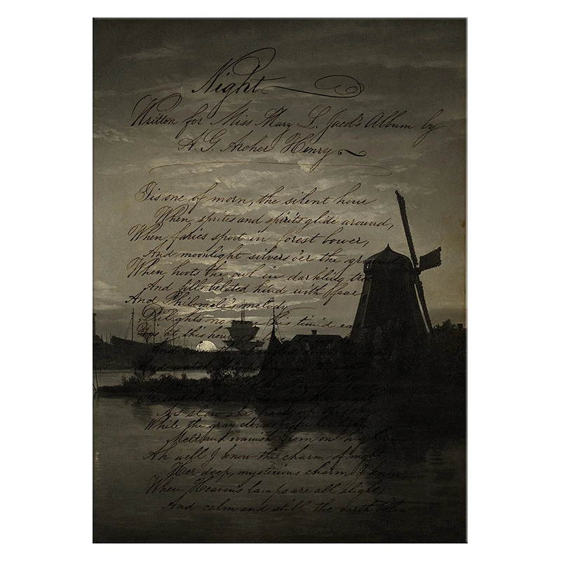 Paysage au Clair de Lune - постер прекрасного искусства