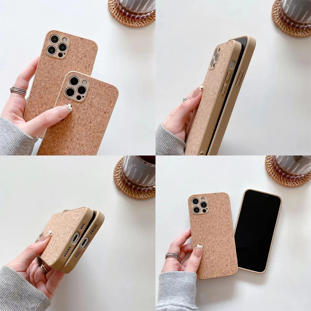 Custom Names image Luxury cork Wooden Case for iPhone 13 12 11 Pro Max 7 8 Plus X XR Xsmax Phone Hard Lens protection Cover | Мобильные