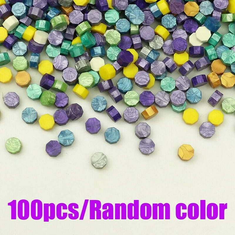 Sealing Wax Seal Stamp Color Beads 100pcs for Diy Lovers Craft Gift Wedding Invitation Envelop Gold Stamper Colorful | Дом и сад