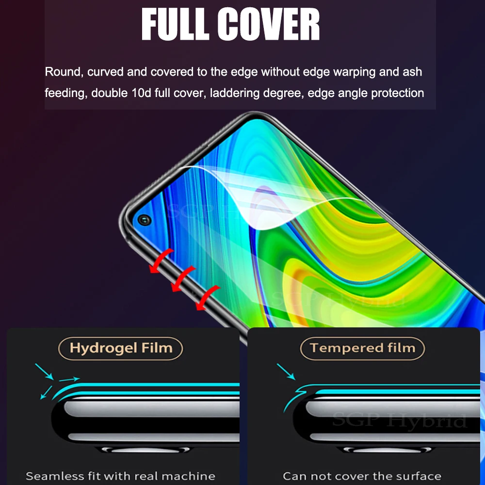 3in1 Hydrogel Film For Xiaomi Redmi Note 9 8 Pro Max 9s 8t Safety Water Gel + Camera Lens Glass On Redmy Note9 Note9Pro | Мобильные