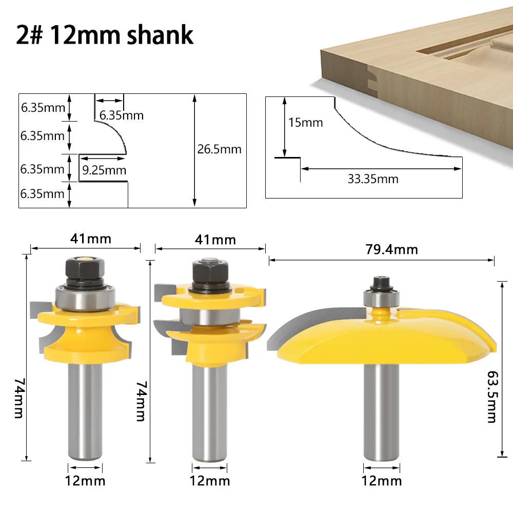 Фрезы твердосплавные для гравировального станка 12 мм shank-3PCS/набор | Инструменты