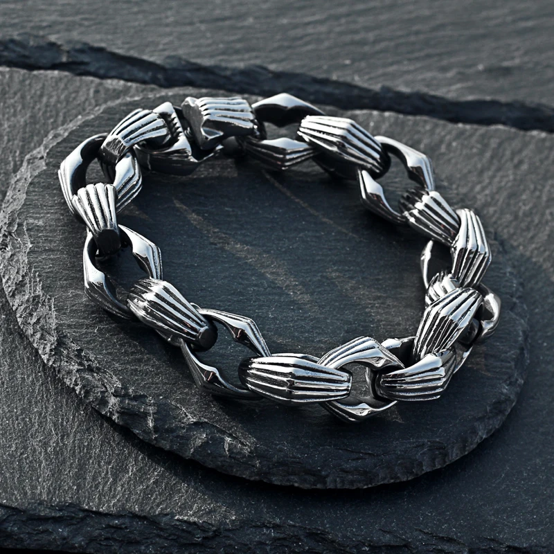 Мужской браслет из нержавеющей стали ширина 15 мм|Цепочки и браслеты| |