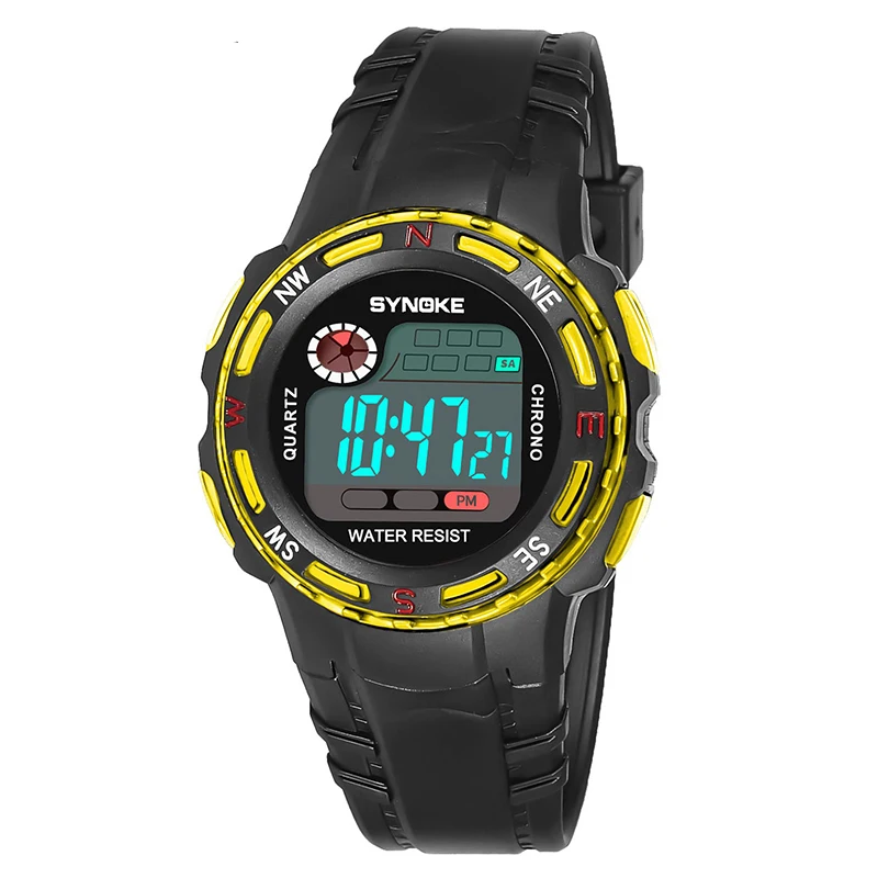 SYNOKE 2020 Новые Детские Водонепроницаемые цифровые часы светящиеся с будильником