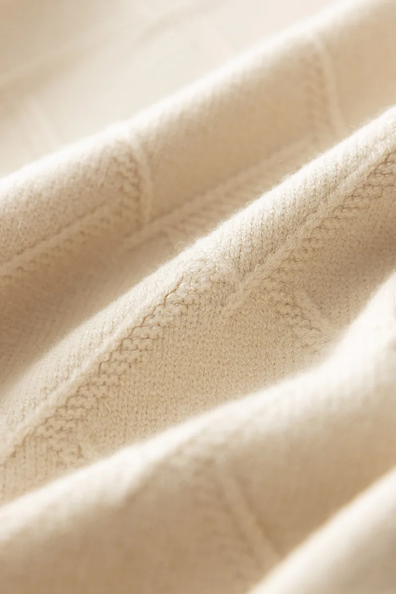 cashmere men's sweater 3XL thick autumn and winter diamond knit business pullover high quality increase solid color base | Мужская