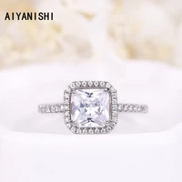 aiyanishi hot sell new fashion 925 sterling silver sona diamond female finger rings for women jewellery wholesale wedding gift