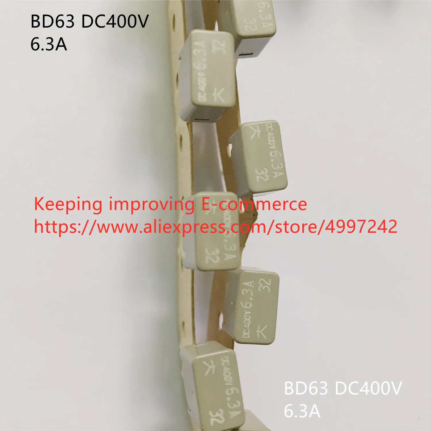 

Оригинальный Новый одноразовый предохранитель 100% BD63 DC400V 6.3A