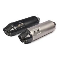 universal motorcycle exhaust tail pipe with silencer 51mm diameter 440mm length stainless steel and carbon fiber for modified