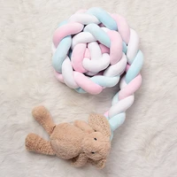 3m length baby bed bumper knot cot bedding for newborn baby cot bumper knot braid crib protector room decor