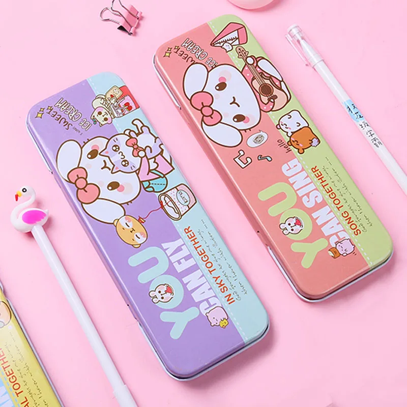 Милый чехол карандаш kawaii с рисунком кролика и пчелы для студентов настольный