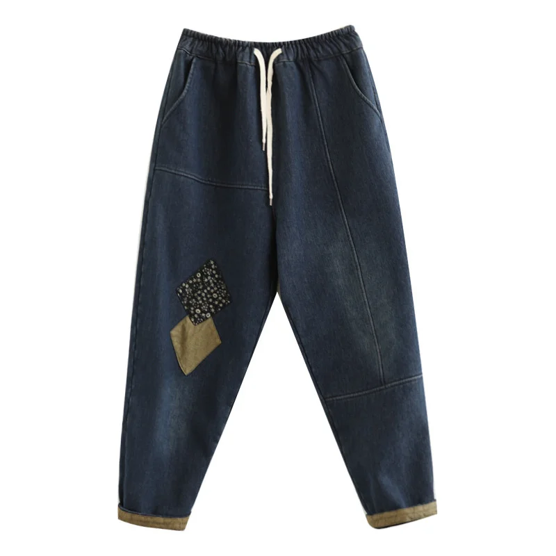 Женские джинсы Max LuLu с мехом в стиле панк эластичные дизайнерские Свободные