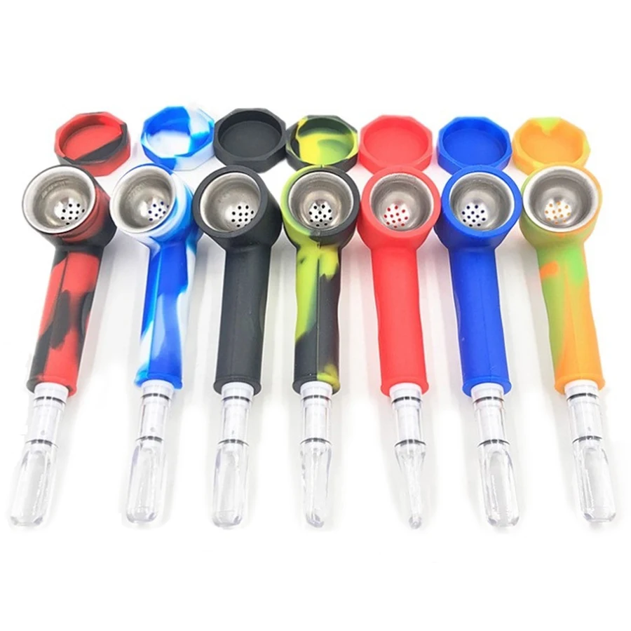 

5PC smoking Pipes Super Cleaning Reusable Tobacco pipe,Cigarette Filter Reduce Tar Stone Reusable Set silicone pipes