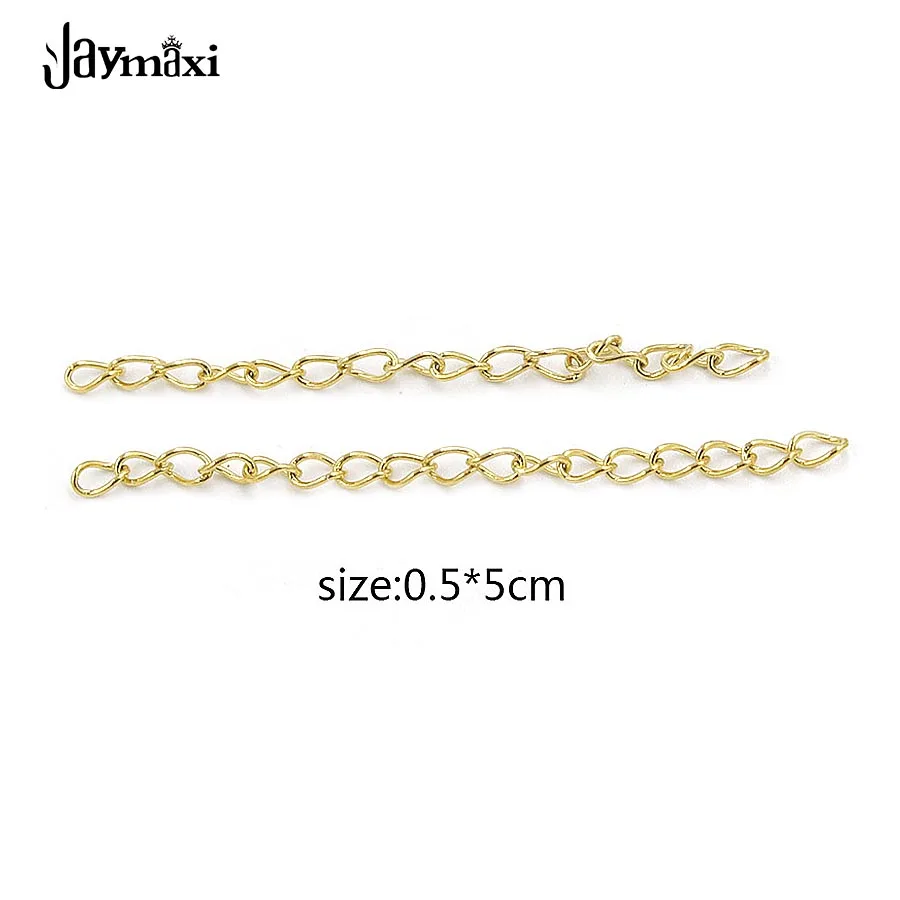 

Jaymaxi 5cm Tail Chain Stainless Steel Gold Color Extender For DIY Jewelry Making for Necklace Bracelet 50piece/lot