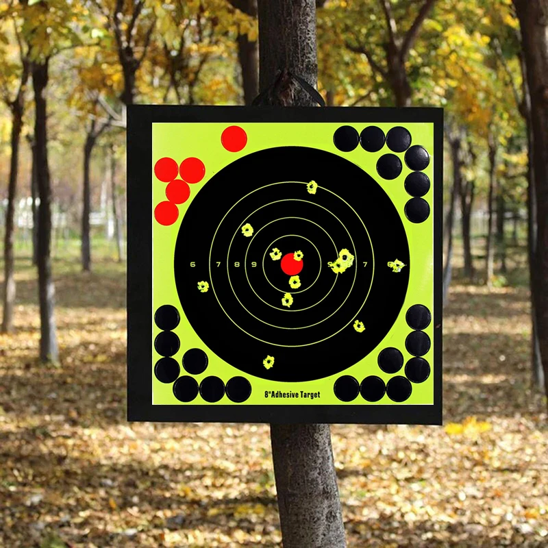 

10pcs Splash Flower Target 8-Inch Pistol Binders Adhesive Lightweight Shoot Target Durable Reactivity Aim For Rifle Shoot Target